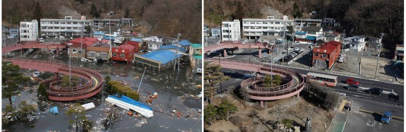 Japan two years after the earthquake and Gyumri(Armenia) 25 years after the earthquake: photos of comparition